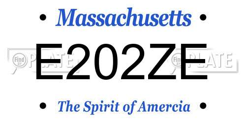 E202ZE Massachusetts License Plate