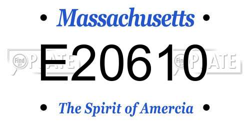 E20610 Massachusetts License Plate