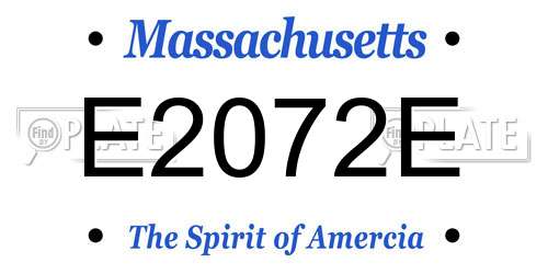 E2072E Massachusetts License Plate