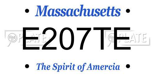 E207TE Massachusetts License Plate