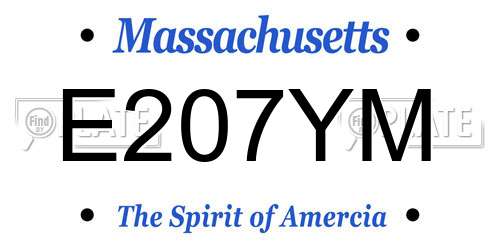 E207YM Massachusetts License Plate