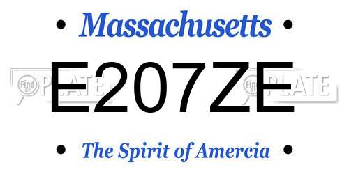 E207ZE Massachusetts License Plate