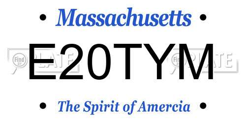 E20TYM Massachusetts License Plate
