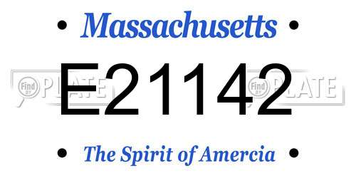 E21142 Massachusetts License Plate