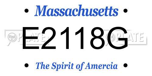 E2118G Massachusetts License Plate