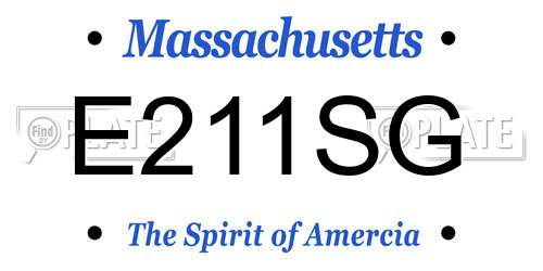 E211SG Massachusetts License Plate