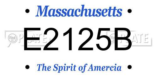 E2125B Massachusetts License Plate