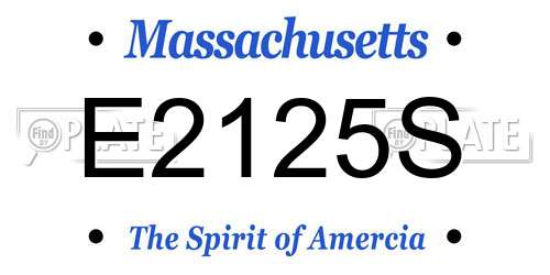 E2125S Massachusetts License Plate