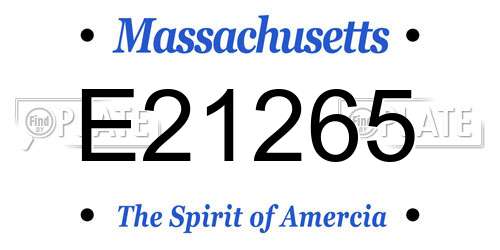 E21265 Massachusetts License Plate