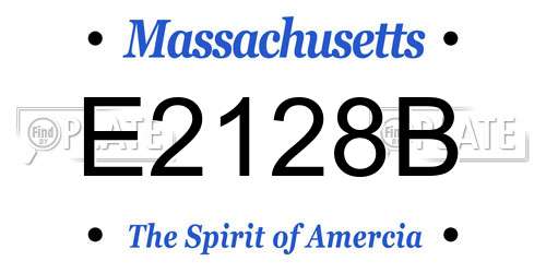 E2128B Massachusetts License Plate