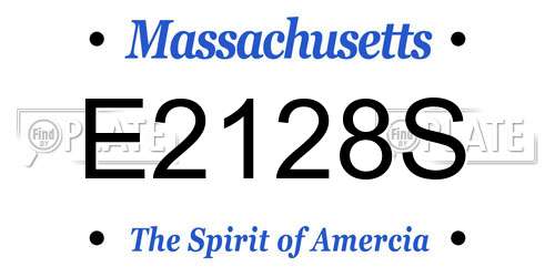 E2128S Massachusetts License Plate
