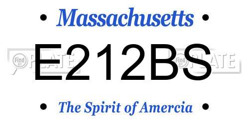 E212BS Massachusetts License Plate