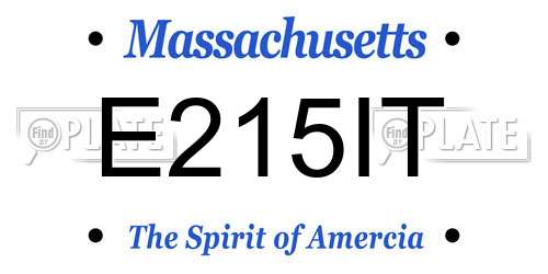 E215IT Massachusetts License Plate