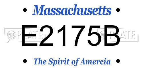 E2175B Massachusetts License Plate