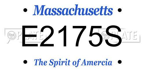 E2175S Massachusetts License Plate