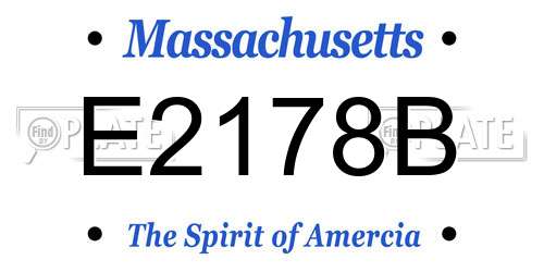 E2178B Massachusetts License Plate