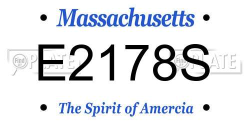 E2178S Massachusetts License Plate