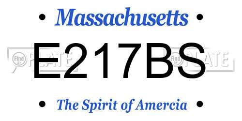E217BS Massachusetts License Plate