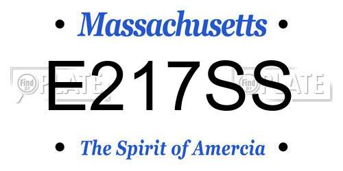 E217SS Massachusetts License Plate