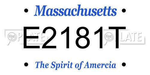 E2181T Massachusetts License Plate