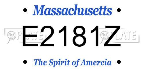 E2181Z Massachusetts License Plate