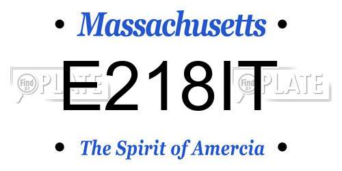 E218IT Massachusetts License Plate