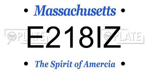 E218IZ Massachusetts License Plate