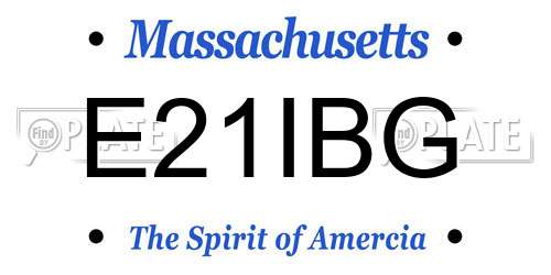 E21IBG Massachusetts License Plate