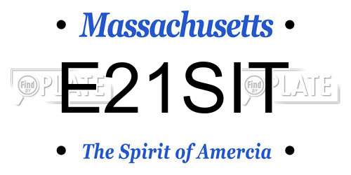 E21SIT Massachusetts License Plate