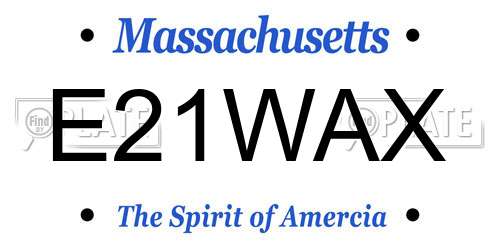 E21WAX Massachusetts License Plate