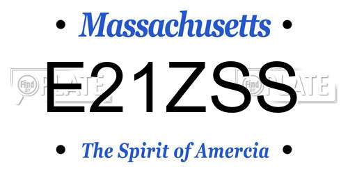 E21ZSS Massachusetts License Plate