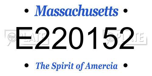 E220152 Massachusetts License Plate