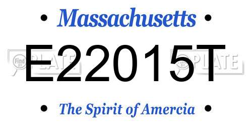 E22015T Massachusetts License Plate