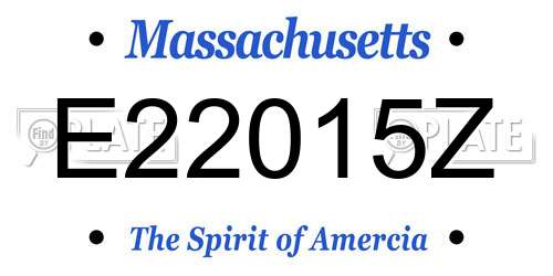 E22015Z Massachusetts License Plate