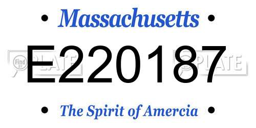 E220187 Massachusetts License Plate