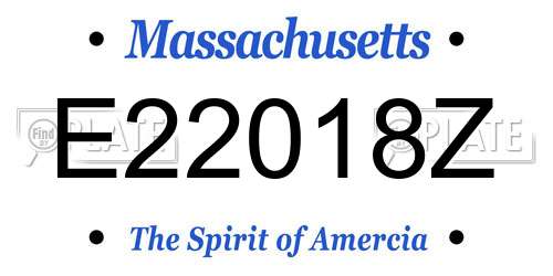E22018Z Massachusetts License Plate