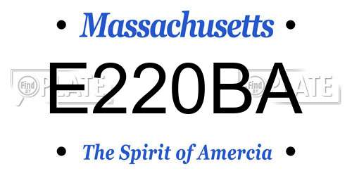 E220BA Massachusetts License Plate