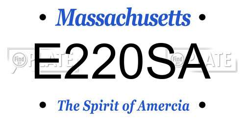 E220SA Massachusetts License Plate