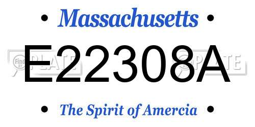 E22308A Massachusetts License Plate