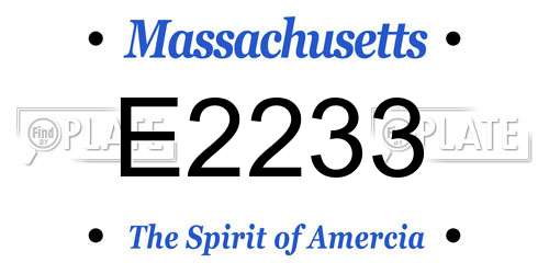 E2233 Massachusetts License Plate