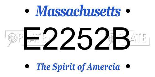 E2252B Massachusetts License Plate