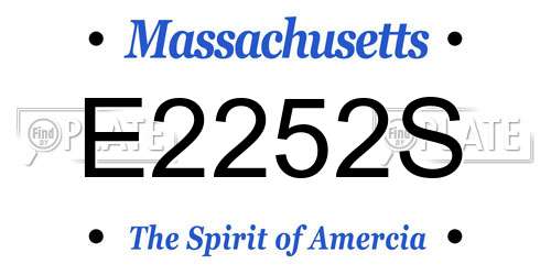 E2252S Massachusetts License Plate