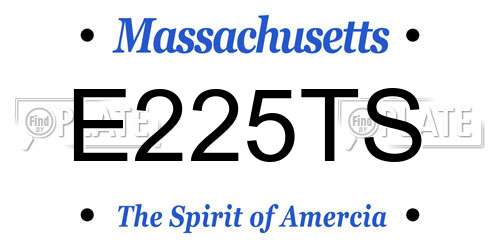 E225TS Massachusetts License Plate