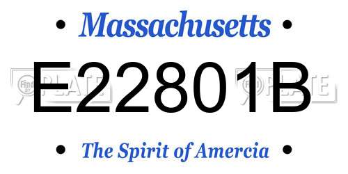 E22801B Massachusetts License Plate