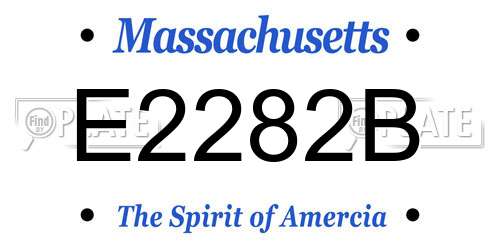 E2282B Massachusetts License Plate