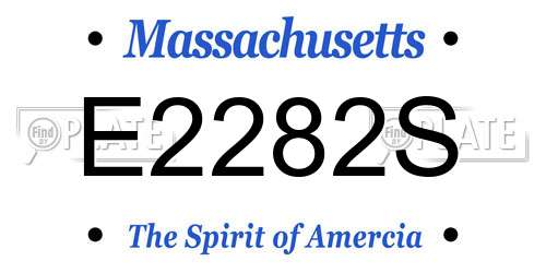 E2282S Massachusetts License Plate