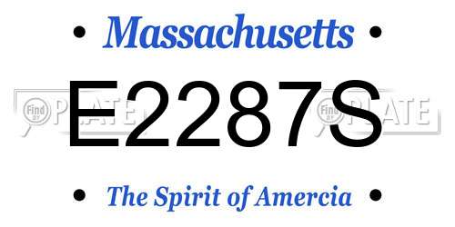 E2287S Massachusetts License Plate