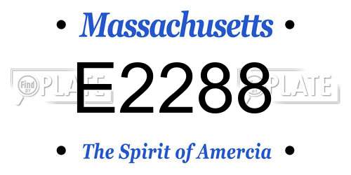 E2288 Massachusetts License Plate