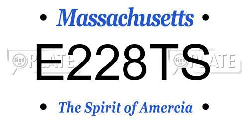 E228TS Massachusetts License Plate