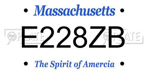E228ZB Massachusetts License Plate
